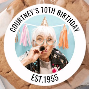 Custom Birthday Stickers • 30th Birthday Decoration • Photo Sticker for Birthday • 40th Birthday Stickers • Personalized Sticker with Photo