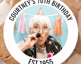 Custom Birthday Stickers • 30th Birthday Decoration • Photo Sticker for Birthday • 40th Birthday Stickers • Personalized Sticker with Photo