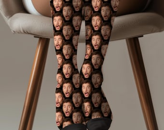 Custom Funny Face Socks • Personalized Photo Socks • Faces On Socks • Groomsmen Gift • Birthday Gift For Mom • Gifts For Him • Gifts For Dad