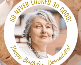 Custom Birthday Stickers • 30th Birthday Decoration • Photo Sticker for Birthday • 40th Birthday Stickers • Personalized Sticker with Photo