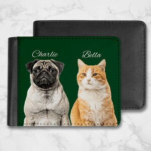 Custom Dog Leather Wallet • Personalized Pet Portrait Mens Wallet • Father&#39;s Day Gift • Valentine&#39;s Day Gift • Gifts For Men • Dog Dad Gift