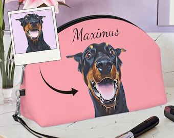 Custom Dog Mom Makeup Bag • Custom Dog Mom Accessory Pouch • Personalized Pet Cosmetic Pouch With Pet Photo • Dog Lover Gift • Dog Mom Gifts