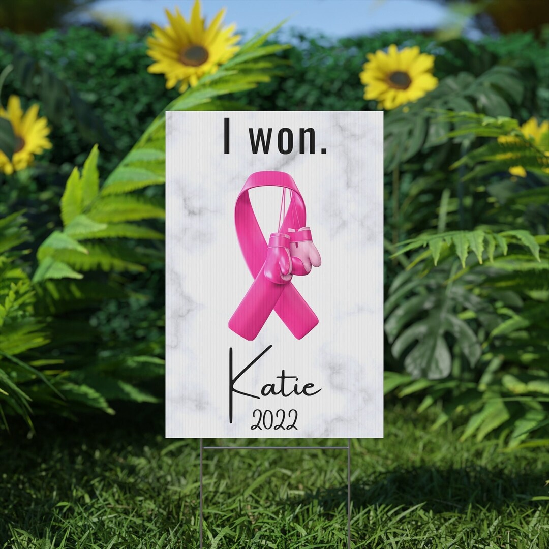 Cancer Survivor Yard Sign • Yard Stand Included • Encouragement Gift ...