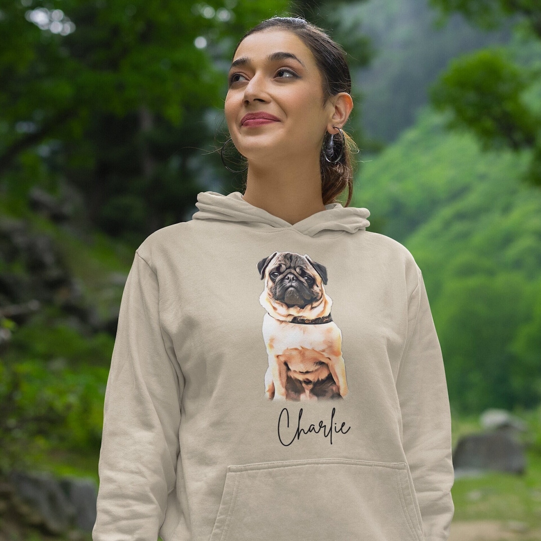 Custom Pet Portrait Hoodie From Photo Dog Face Hoodie Personalized Cat