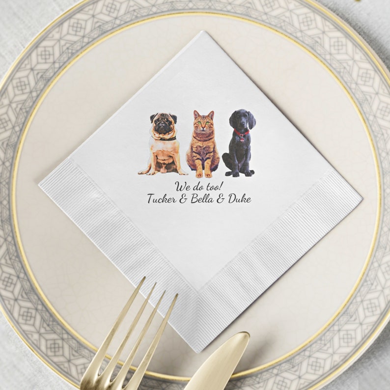 Custom Pet Cocktail Napkins With Full Body Ecofriendly Dog Etsy