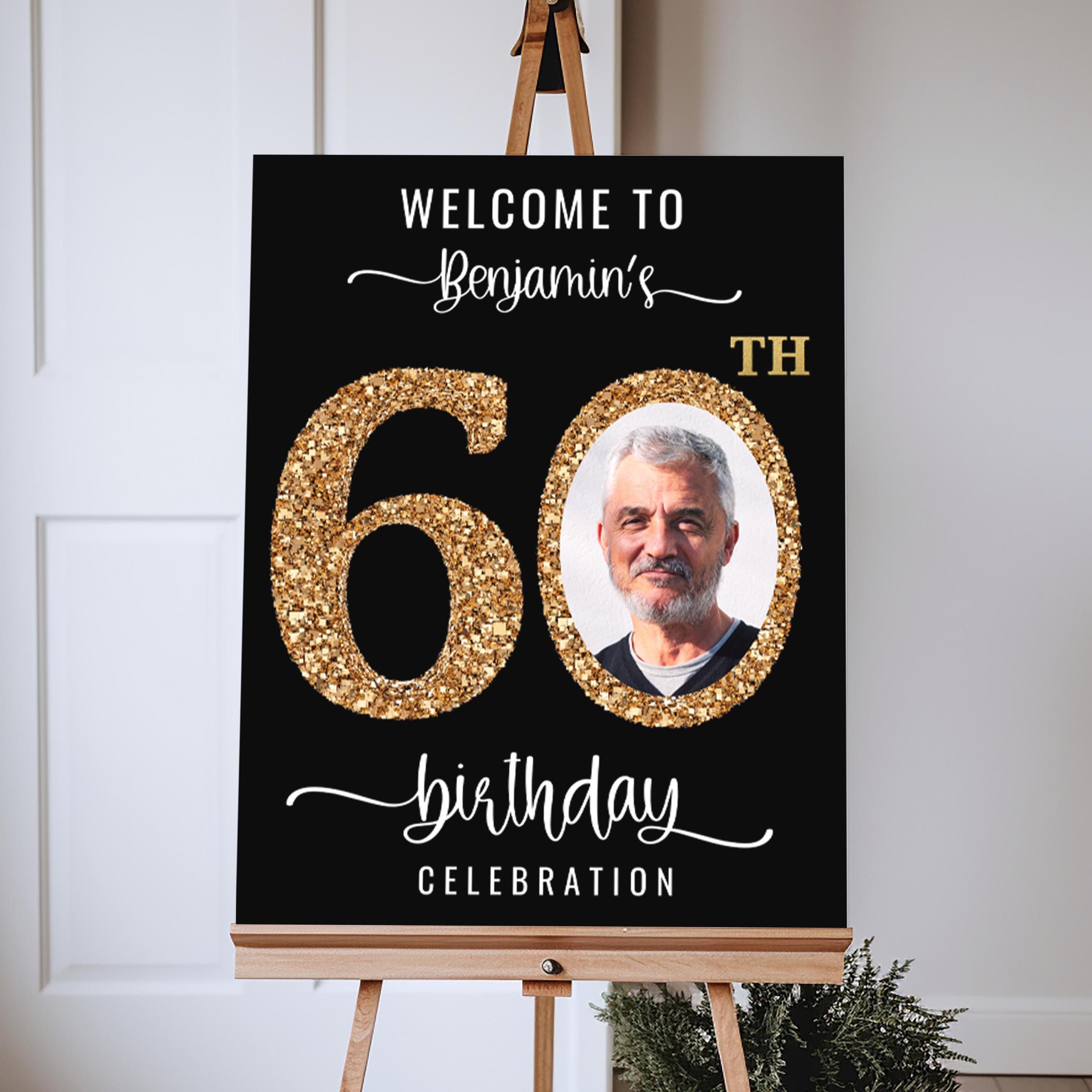 60th Sign Custom 60th Birthday Sign With Stand • Look Who's 60 • 60th Birthday ...