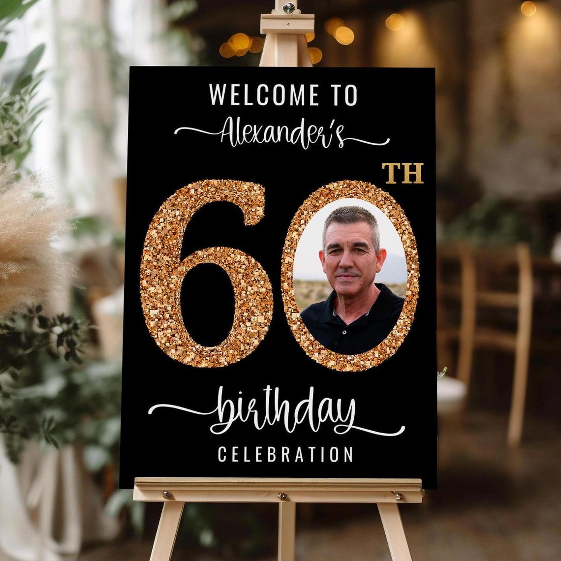 Custom 60th Birthday Sign With Stand • Look Who's 60 • 60th Birthday ...