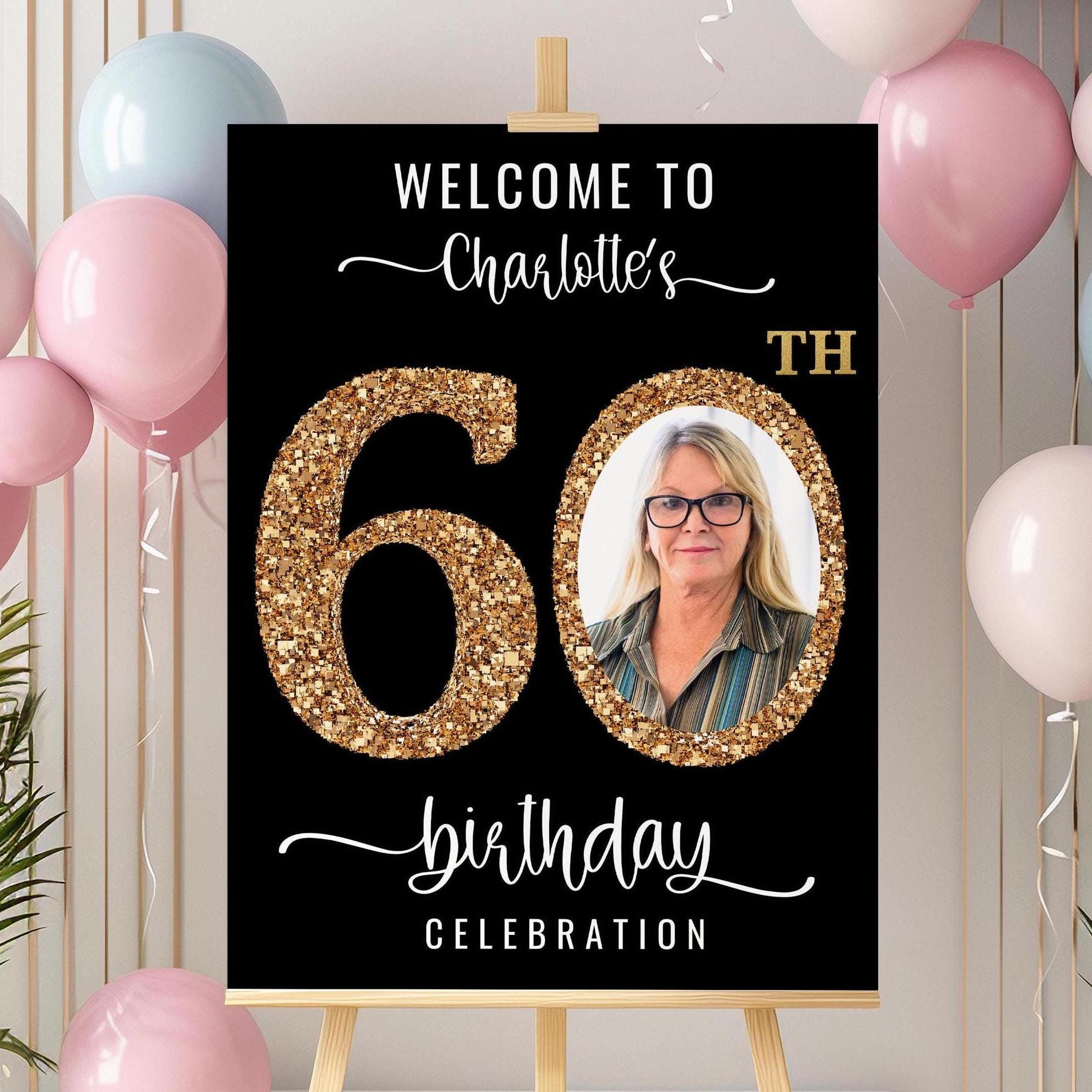 Custom 60th Birthday Sign With Stand • Look Who's 60 • 60th Birthday ...