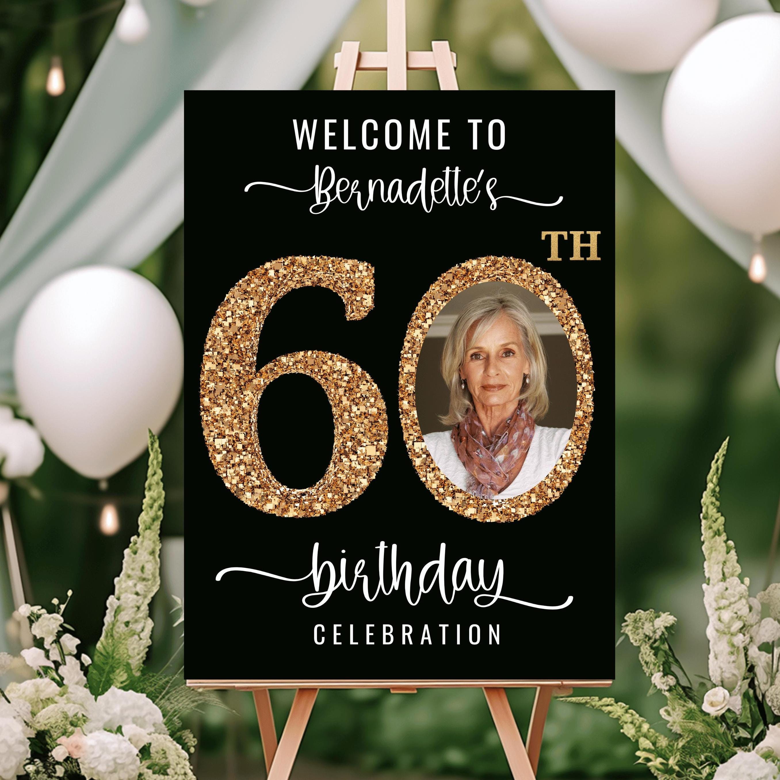 Custom 60th Birthday Sign With Stand • Look Who's 60 • 60th Birthday ...