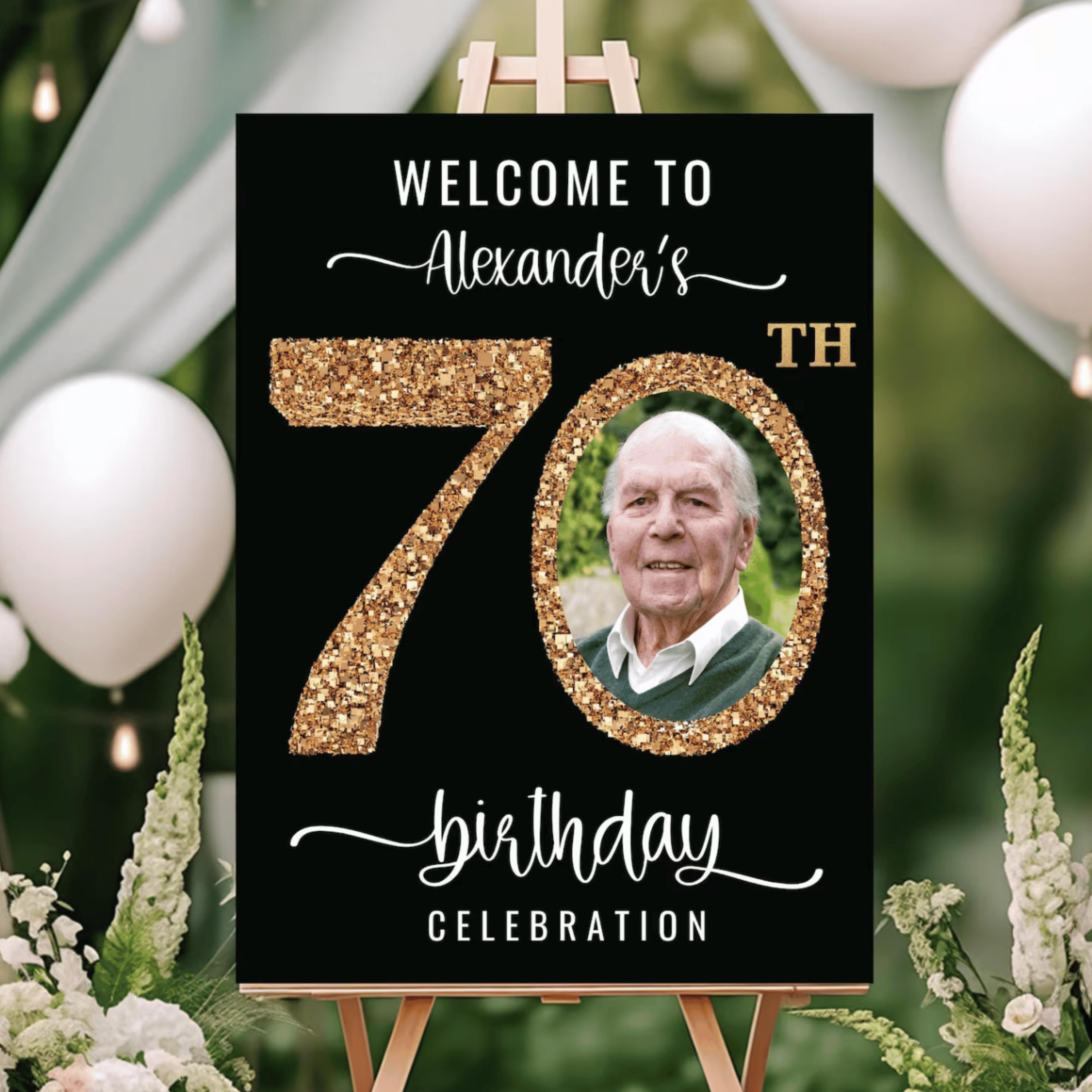 Custom 70th Birthday Sign With Stand • Look Who's 70 • 70th Birthday ...