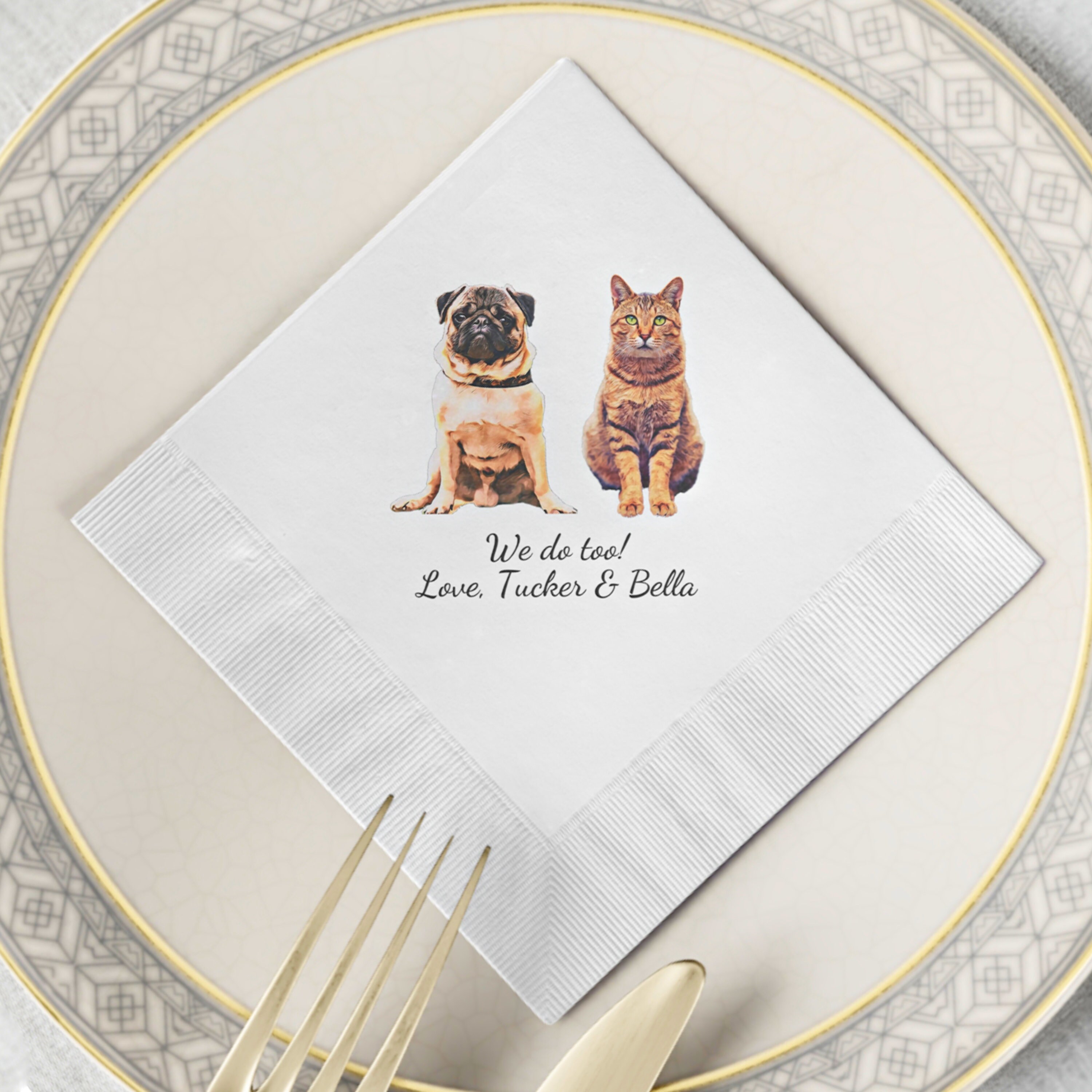 Custom Pet Cocktail Napkins With Full Body Ecofriendly Dog Etsy