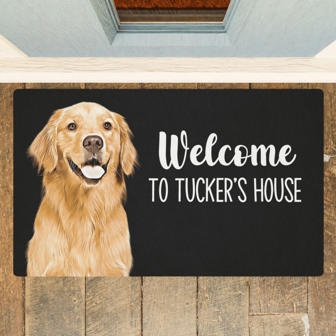 Custom Pet Doormat With Name and Photo Personalized Cute Dog Doormat Large Cat Indoor
