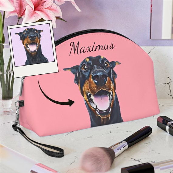 Custom Dog Mom Makeup Bag • Custom Dog Mom Accessory Pouch • Personalized Pet Cosmetic Pouch With Pet Photo • Dog Lover Gift • Dog Mom Gifts