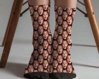 Custom Funny Face Socks • Personalized Photo Socks • Faces On Socks • Groomsmen Gift • Birthday Gift For Mom • Gifts For Him • Gifts For Dad