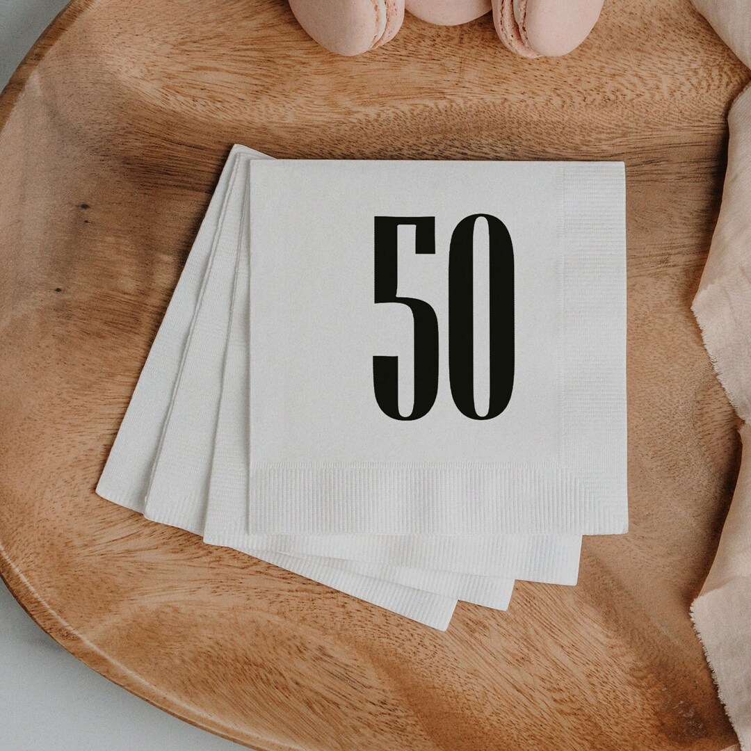50th Birthday Party Napkins Personalized 50th Cocktail Napkins Photo