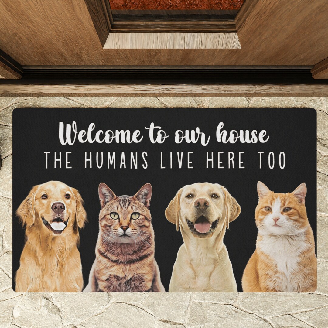 Custom Pet Doormat With Name and Photo Personalized Cute Dog Doormat Large Cat Indoor