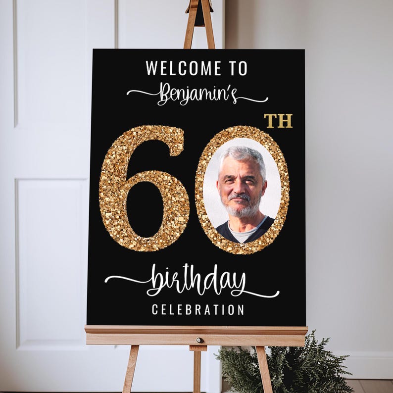 Custom 60th Birthday Sign With Stand • Look Who's 60 • 60th Birthday ...
