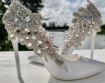 Accessoire de chaussure en strass de mariée, clips de chaussures de mariage