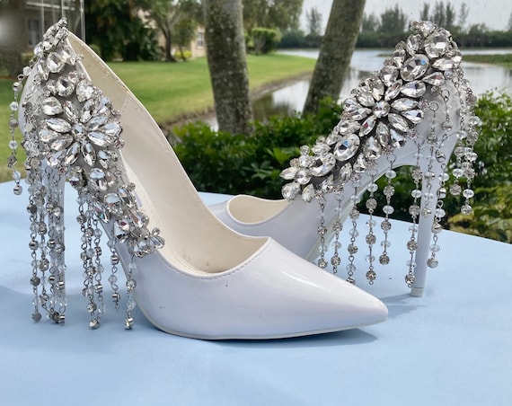 Rhinestone Bridal Shoe Clips, Wedding Crystal Shoe Accessory 