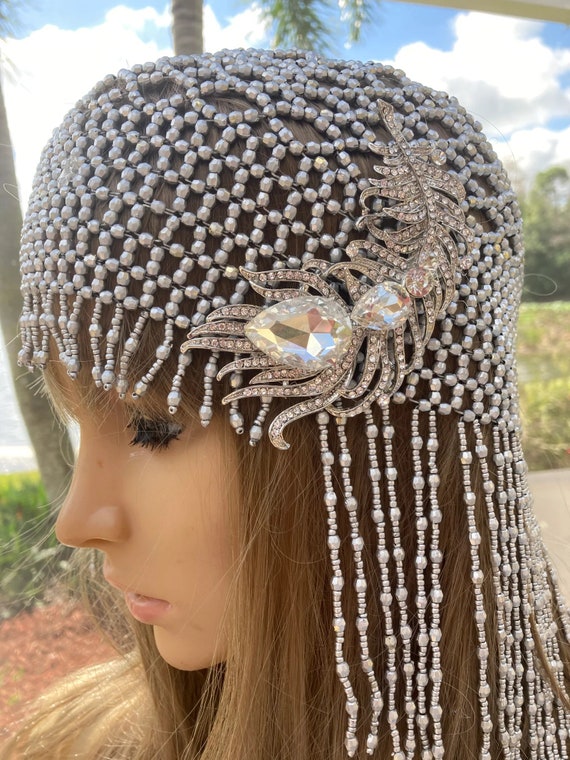 Flapper beaded cloche hat clearance