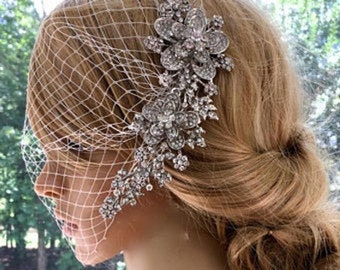 Bird Cage Veil, Blusher, Birdcage Veil and Comb, Bridal Comb, Wedding Comb, Bridal Hair Accessory,