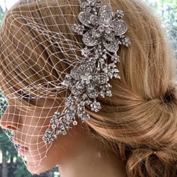 Bird Cage Veil, Blusher, Birdcage Veil and Comb, Bridal Comb, Wedding Comb, Bridal Hair Accessory,