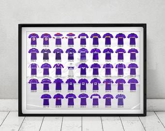 Print collection "History of Fiorentina shirts from 1986 to 2022" - Horizontal version