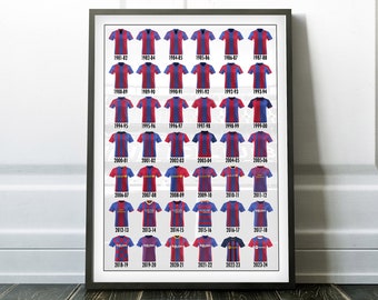43 Years of Barcelona T-Shirt (1981-2024) - Collection Print, Football Print, Poster