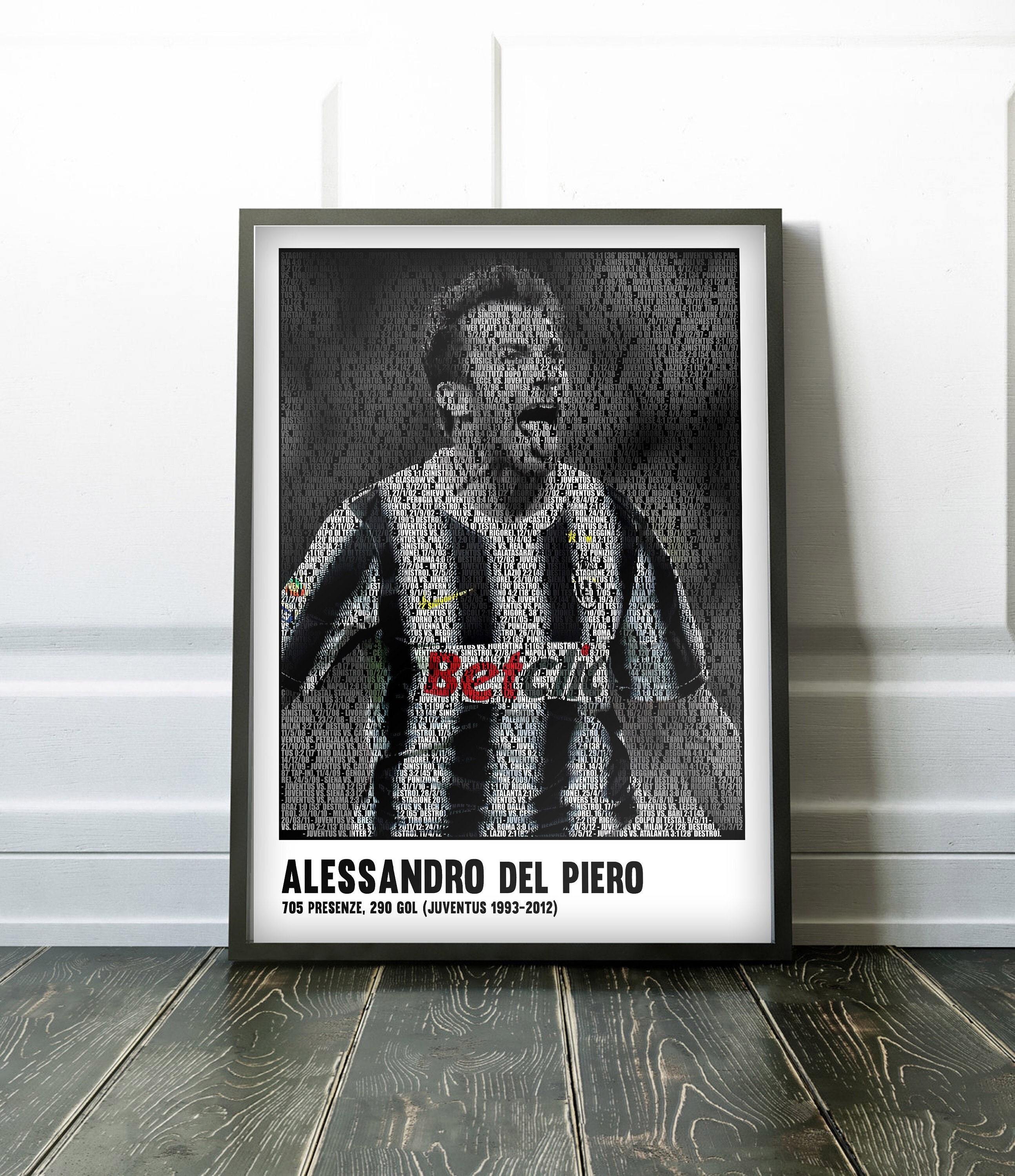 Alessandro Del Piero Juventus Legend Stats Football Print 