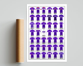 Print collection "History of Fiorentina shirts from 1981 to 2024" - Vertical version