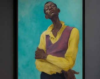 Afrocentric Man Portrait Art Print | Bold Colors (Digital Download)