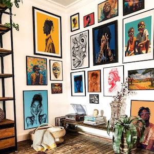 54 Mega Bundle di Arte Afrocentrica: Stampe d&#39;arte nere per il soggiorno (download digitale)