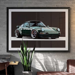 Porsche 911 classica stampabile / Auto retrò da parete / Auto sportiva digitale da scaricare