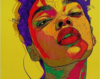 Schwarze Kunst Wanddekor | Afroamerikaner Digitaldruck | Afrozentrische Wohnkunst | Herunterladen