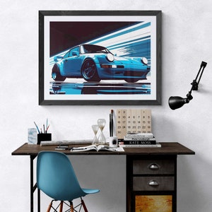 Porsche 911 Turbo Wall Art Print: Automotive Gift (Downloadable)