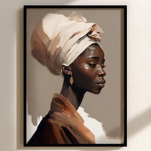 Vintage African Woman Art Print: Colorful Wall Decor (Digital Download, Limited Edition of 100