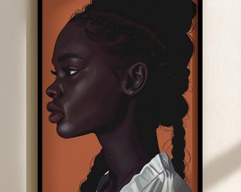 Black Woman Art Print: Vintage Afro-Caribbean Portrait (Digital Download