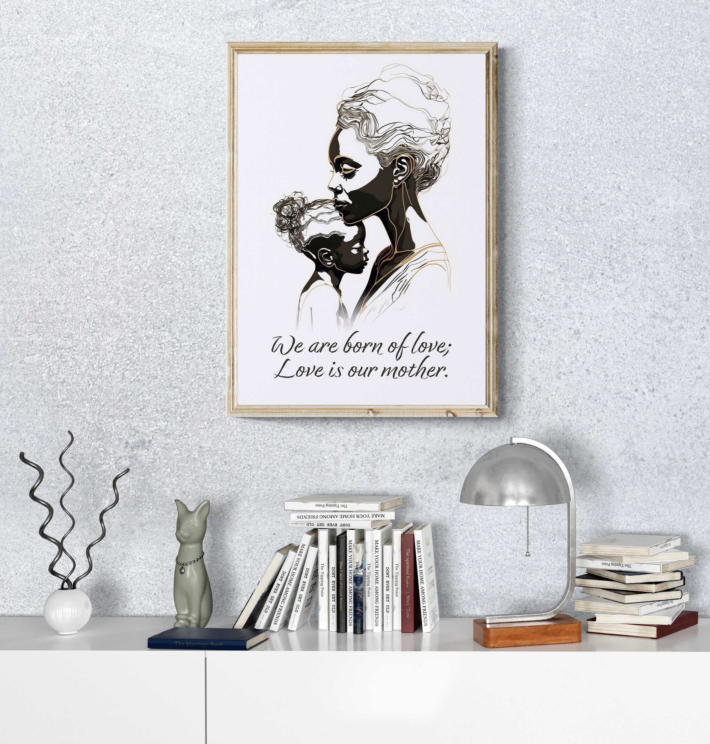 Mother's Day Wall Art Black Mothers Gifts Ideas Black Art Digital ...