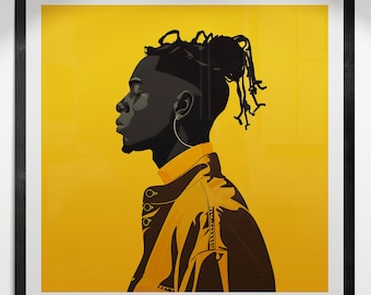 Afrocentric Art Print: Minimalist African American Portrait (Digital Download)