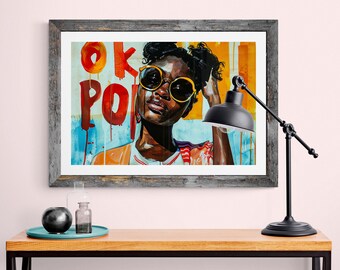 Kunstdruck „Schwarze Frau“: Wanddekoration im afrokaribischen Stil (Digitaler Download)