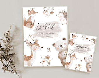 Set U-Heft und Impfpass Hülle • personalisiert • Geschenk zur Geburt • Schutzhülle mit Namen • personalisiertes U-Heft Cover • Impfpasshülle