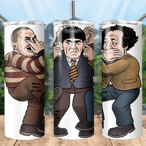 The Three Stooges, Larry, Curly, Moe, Comedy, See No Evil, Hear No Evil, Speak no Evil, 20oz Tumbler