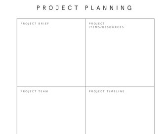 Project Planner, Simple Planner, Minimal Project Planner, Printable Planner, Digital download, Simple Project Management