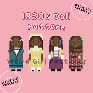 1850s Doll Cross Stitch Pattern