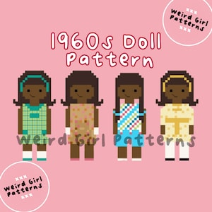 1960s Doll Cross Stitch Pattern