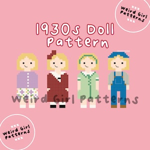 1930s Doll Cross Stitch Pattern