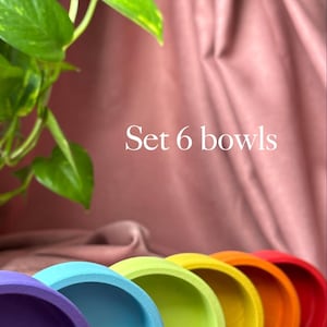 Wooden Bowl set 6 pcs. Montessori education for toddlers