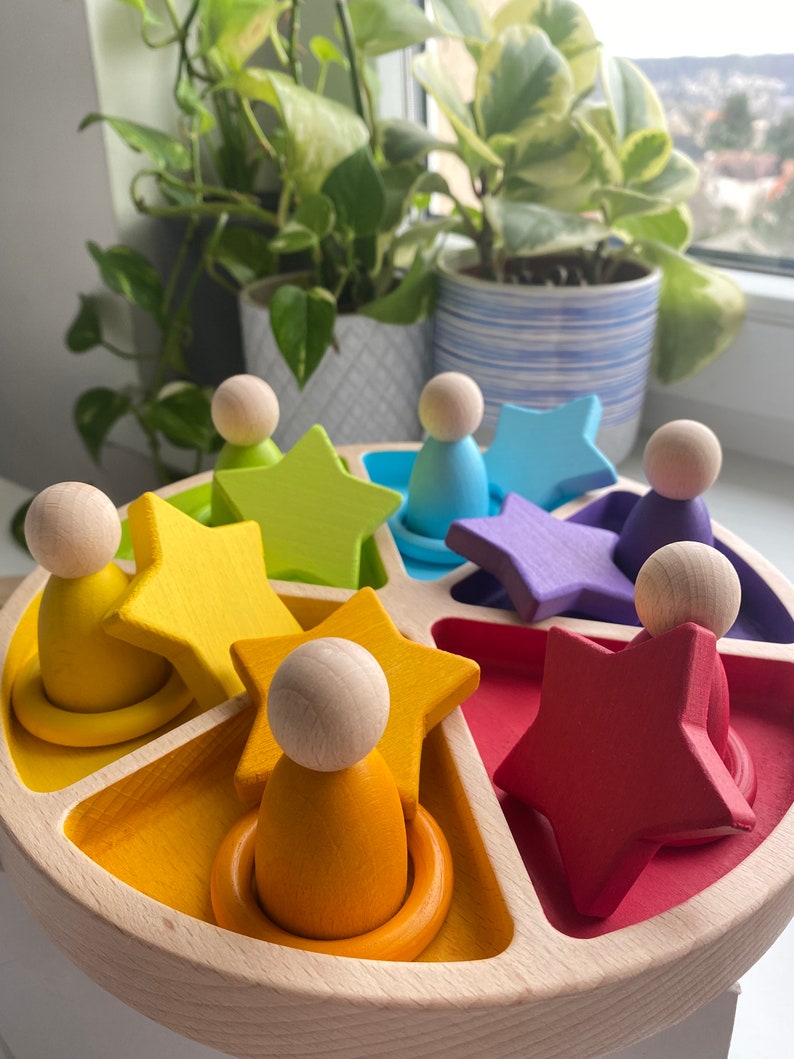 SORTING TRAY With 6 COLORS Sections. Montessori - Etsy