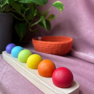 Wooden Color SORTING STAND for BALLS. Montessori