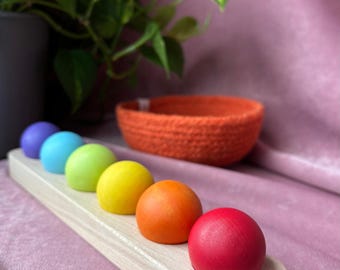 Wooden Color SORTING STAND for BALLS. Montessori